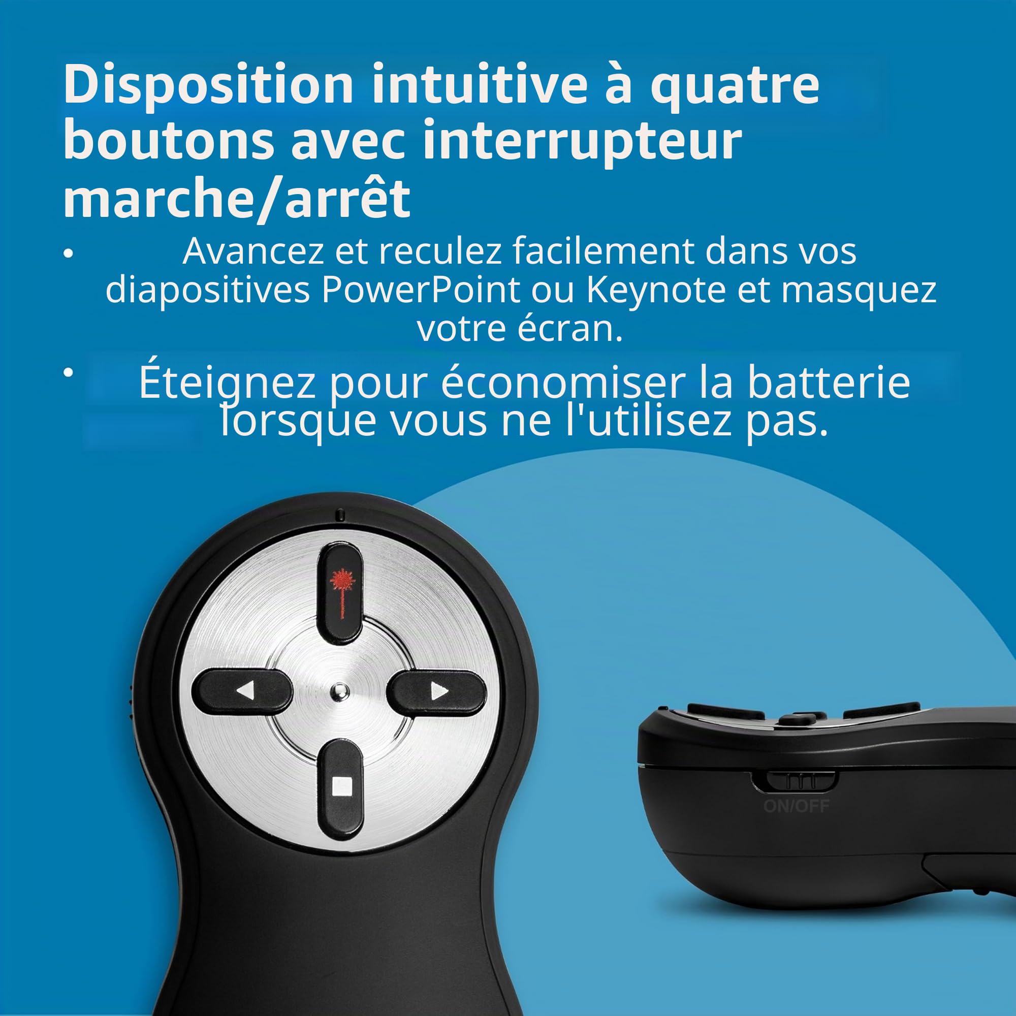 Kensington Télécommande de Présentation USB Sans Fil avec Pointeur Laser Rouge, Portée 20m