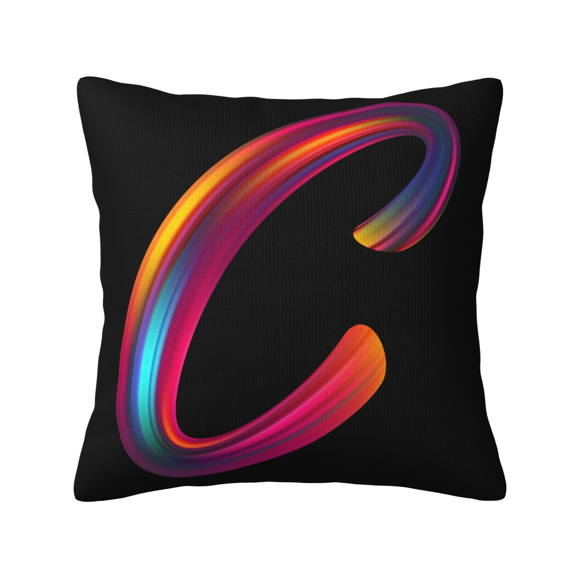Letter Style Square Throw Pillow Covers 18 x 18 Inch, Novelty Colorful Initial Letter Design Pillowcase Decorative Cushion Cover for Bedroom Office