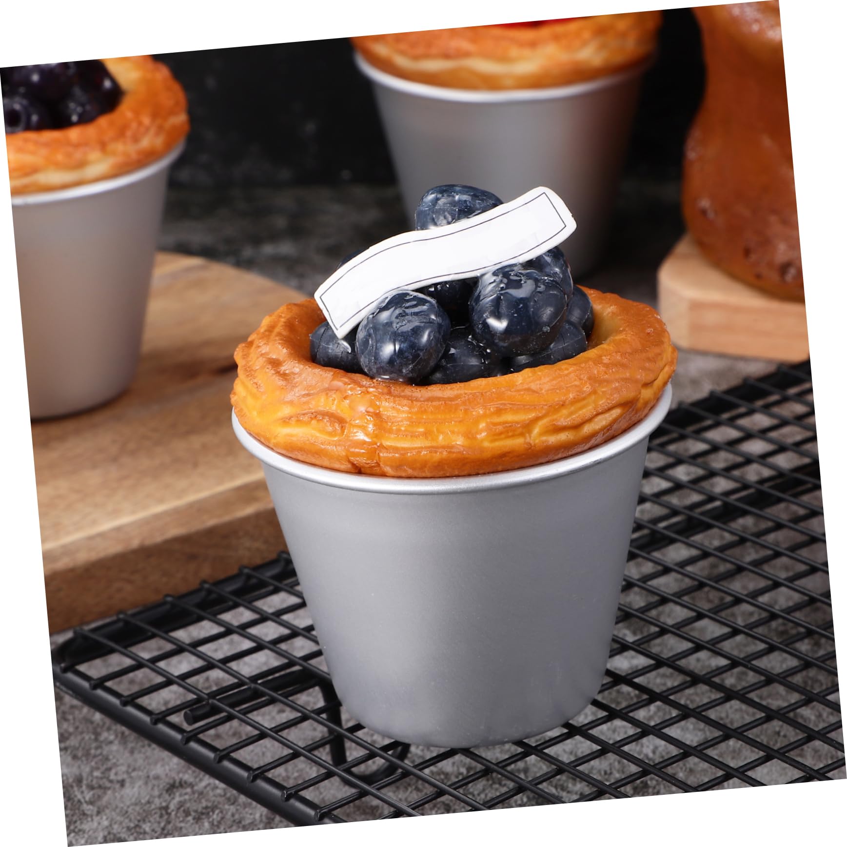 Juego De 2 Moldes Reutilizables Para Muffins Y De Aleación De Aluminio Resistente Compactos Y Versátiles Para Postres (8 Unidades).