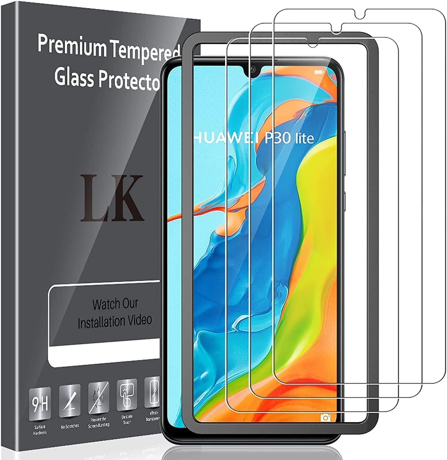 Huawei Mate 10 Pro Schutzfolie Ab Werk LK 3 Stück Schutzfolie Kompatibel mit Huawei P30 Lite, 9H Härte Panzer