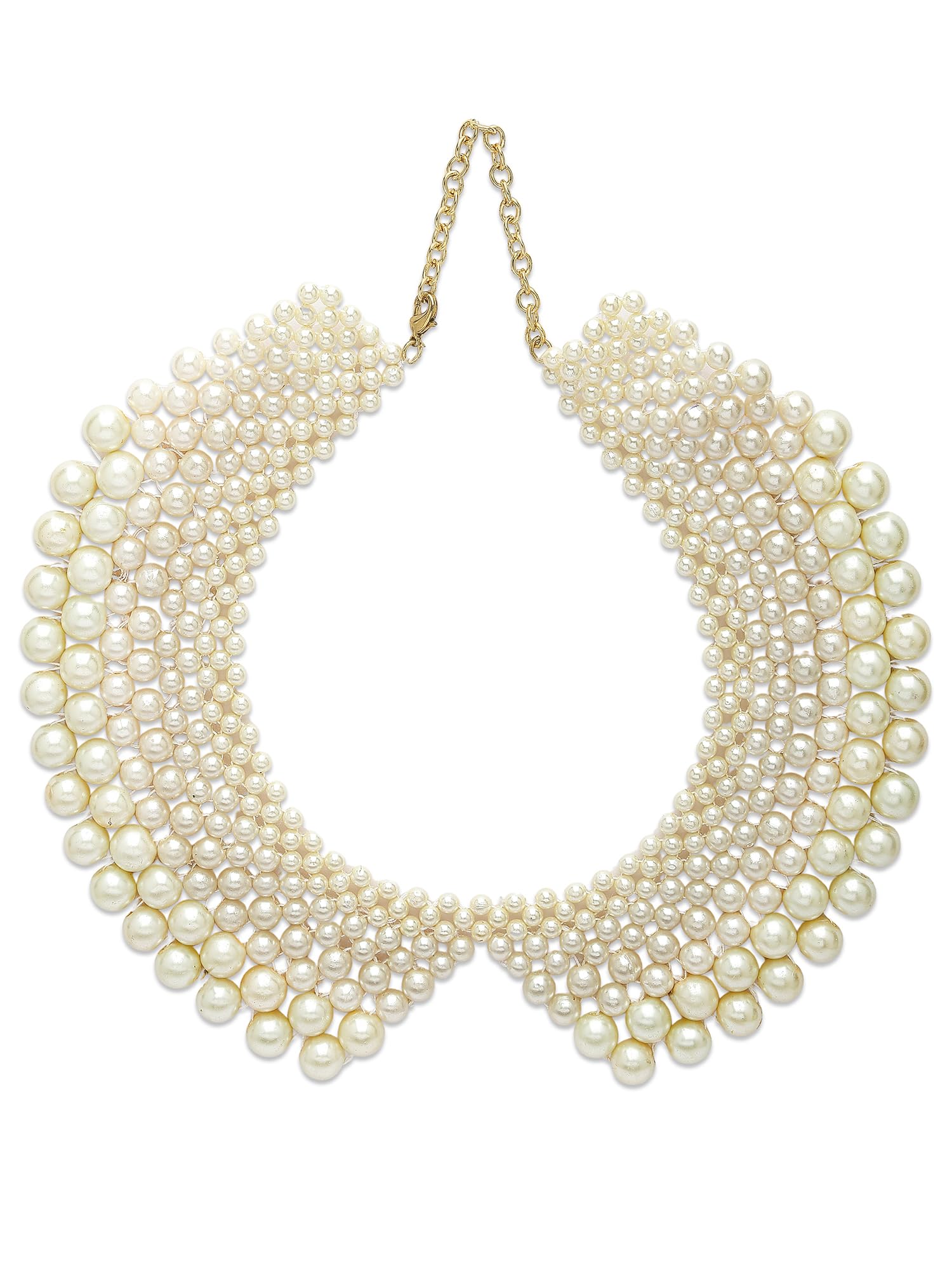 karatcart White Pearl Beaded Medium Collar Necklace for Women-picture-7