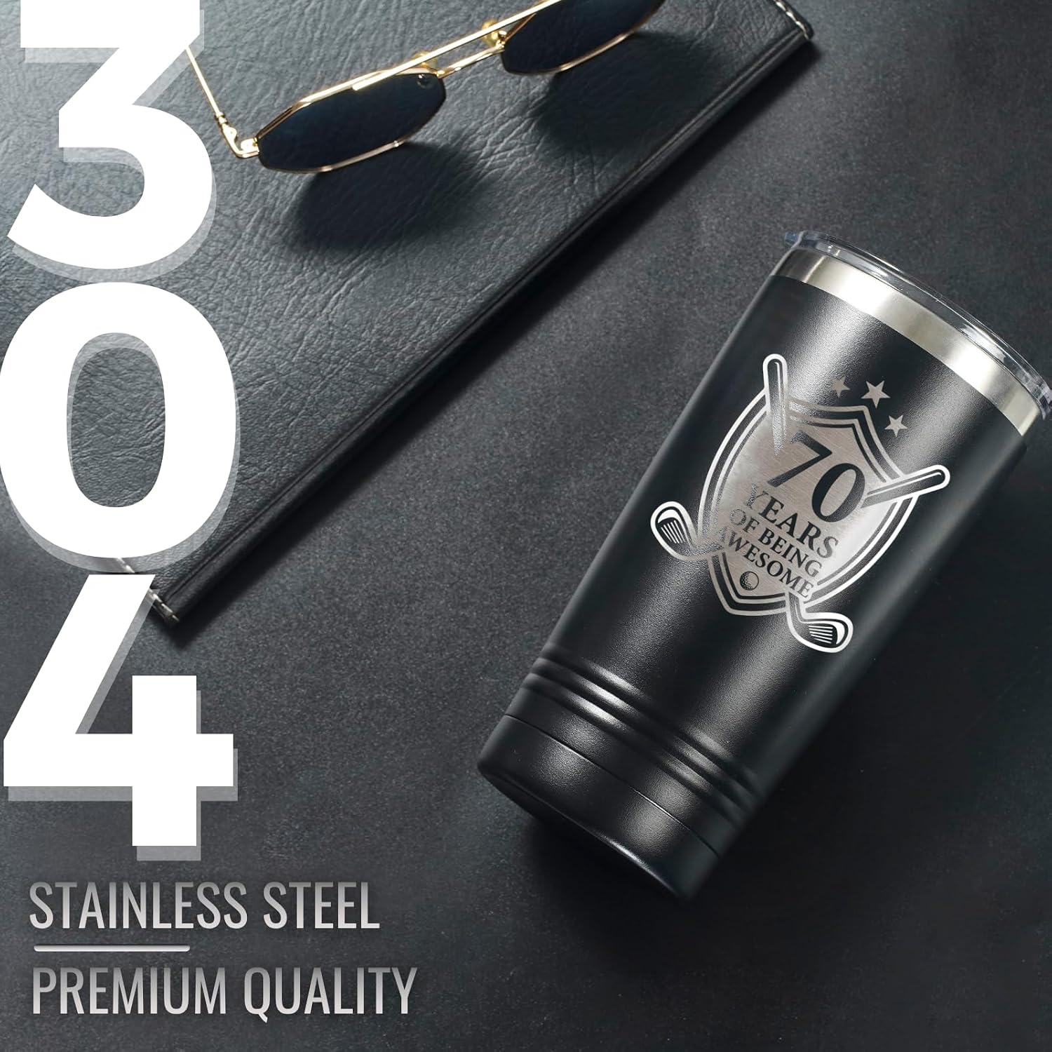 Onebttl 70th Birthday Gifts Golf for Men Golfer, Funny Golf Tumbler for 70th Golf Lovers, Perfect for Dad, Grandpa, Husband, Boss for Birthday, Christmas