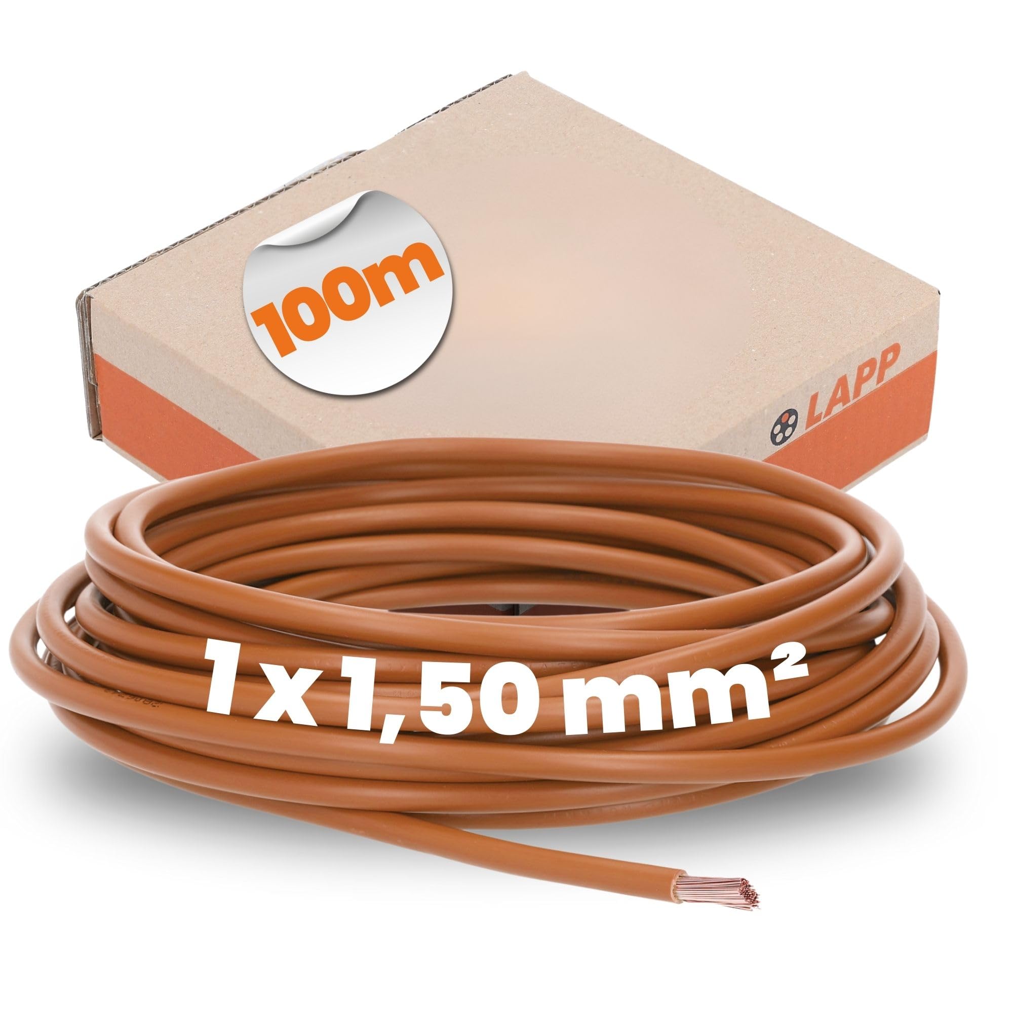 LAPP 4520031 Cavo Unipolare H07V-K, 1 x 1,50 mm², Marrone, 100 m