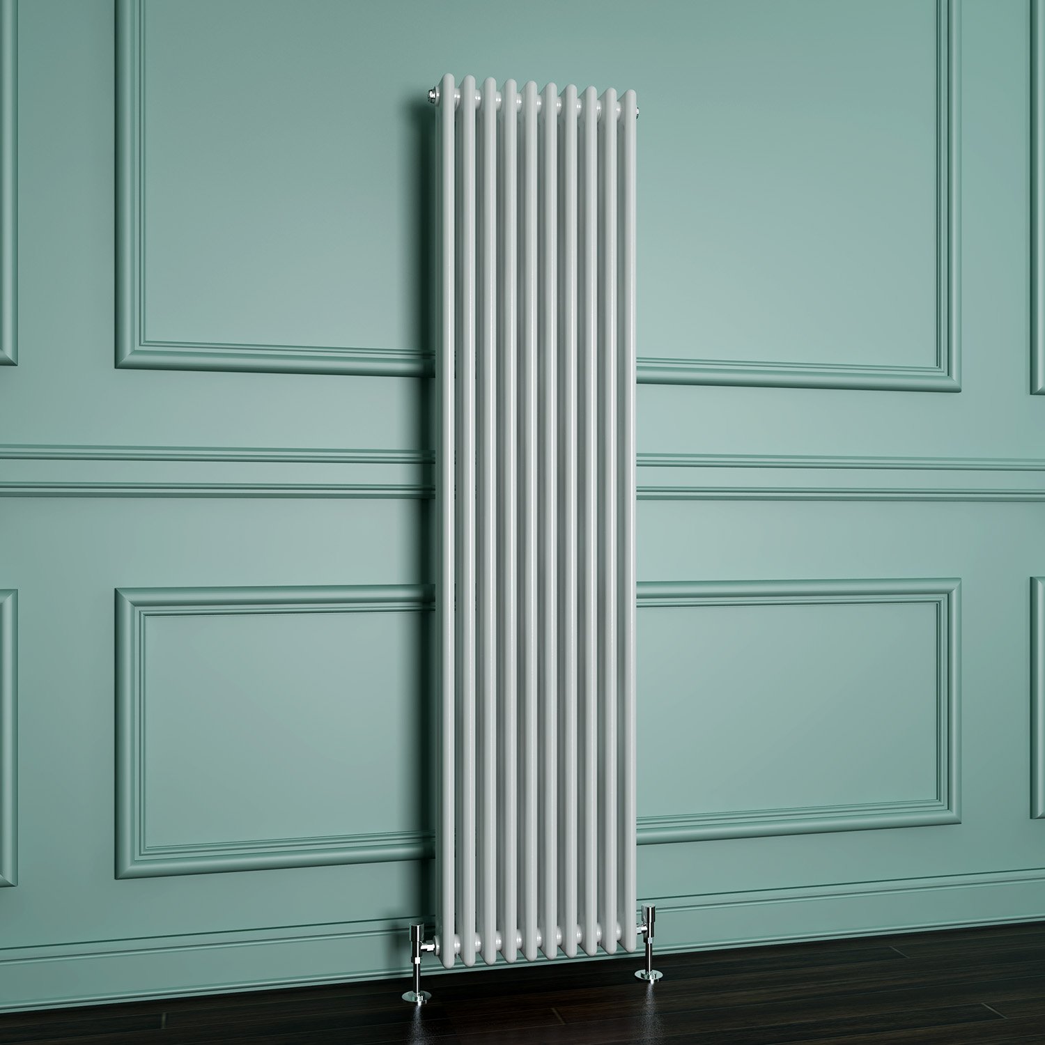 ELEGANT Traditional Radiator 1800 x 470 mm White Cast Iron Triple Radiator Vertical Panel Radiators 3 Column