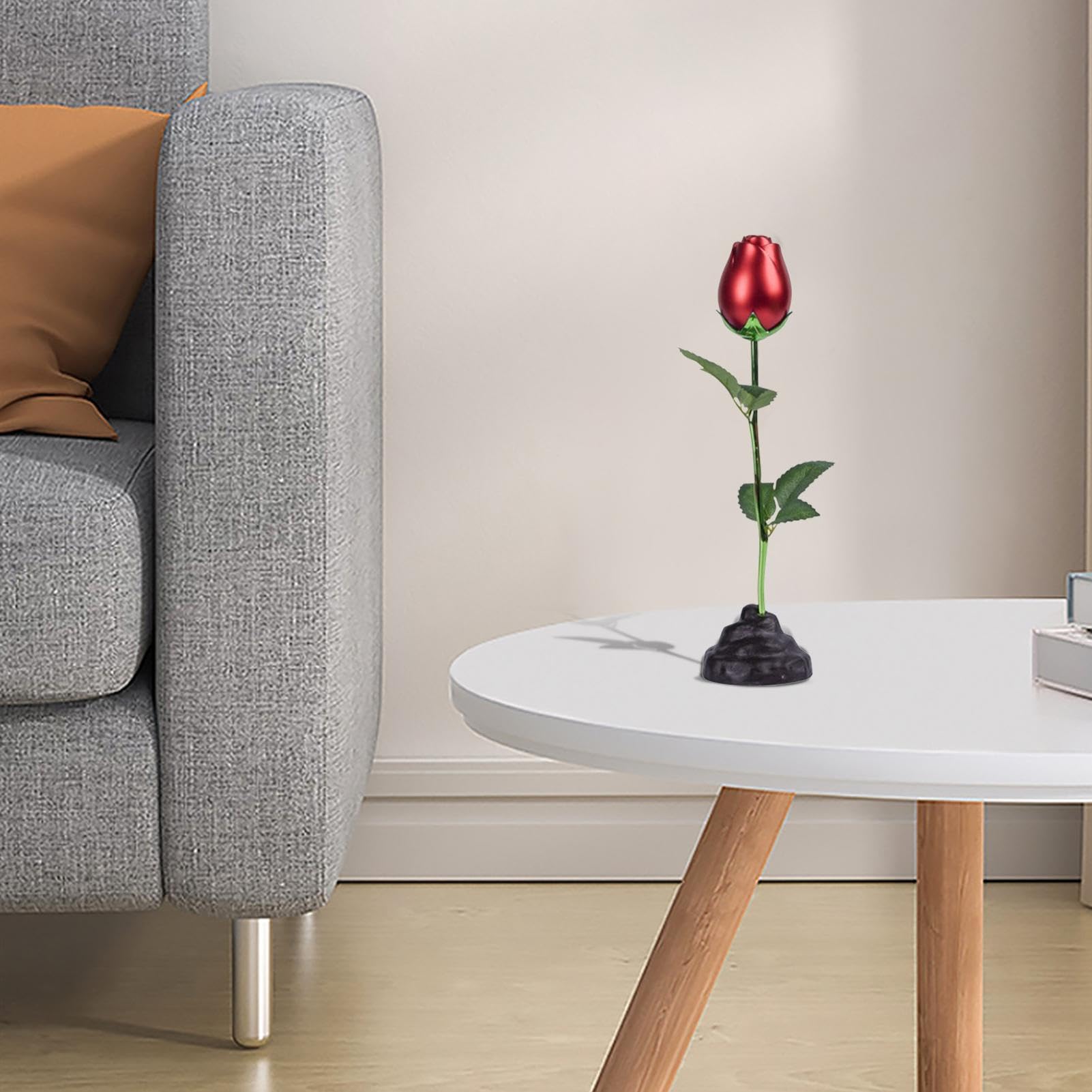 Amazon｜金属製の花の置物、金属製のバラの像 - リアルなメタルローズ