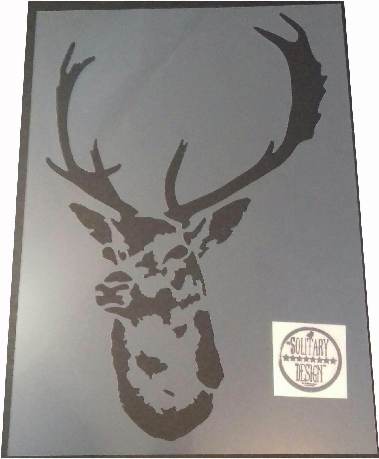 Shabby Chic Stag Head Large Horns Stencil Vintage A4 297x210mm for Wall or Furniture