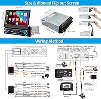 Vista 6 de Naifay Single Din Car Stereo Compatible with Apple Carplay & Android Auto, 7inch Flip Out Touchscreen Car Radio with Bluetooth Foldable Car Audio