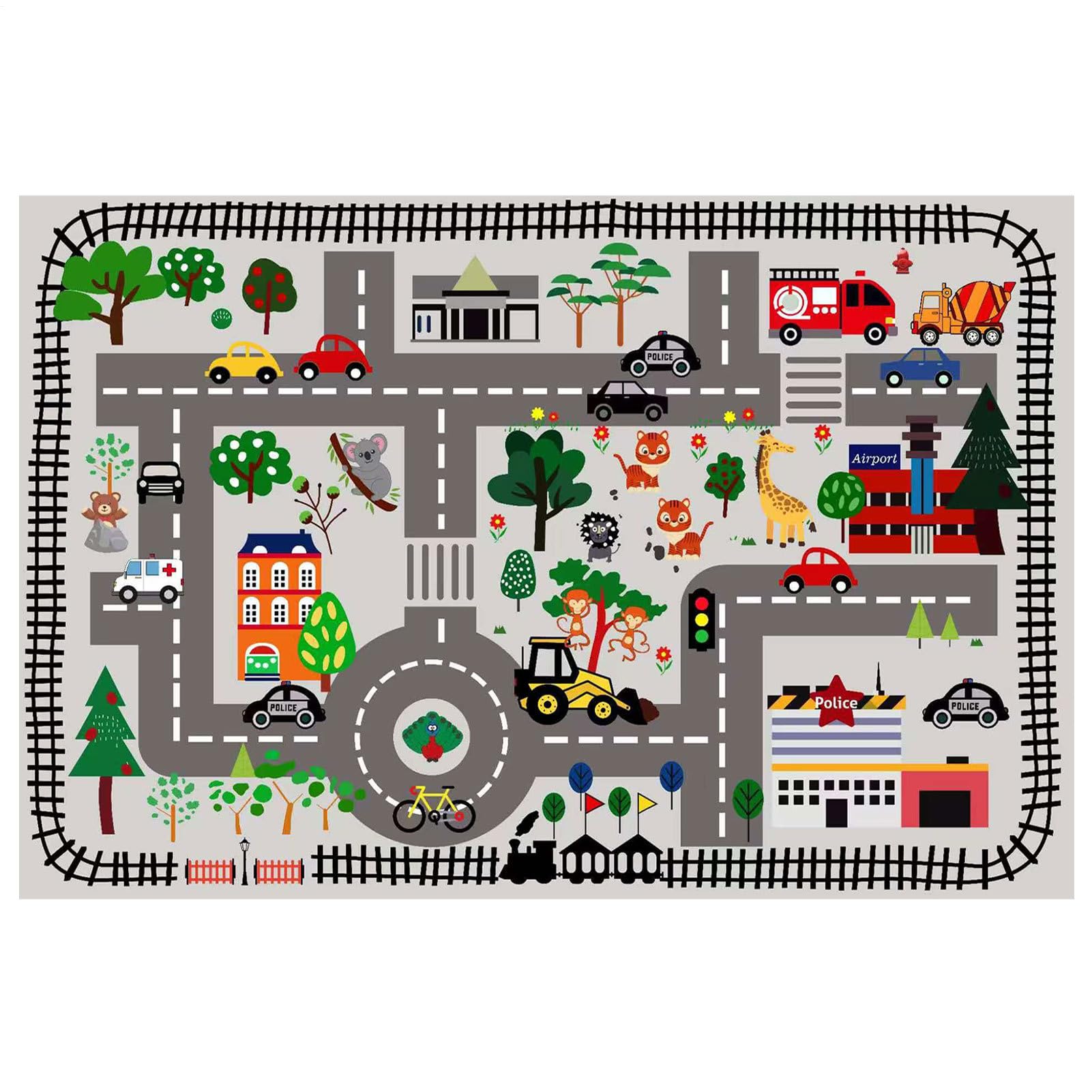 Mat de jeu bébé pliable et antidérapant tapis d'éveil grand format city scene