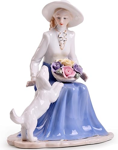 MTME Figura de porcelana, amistad, recuerdos, estatua para decoración del hogar.