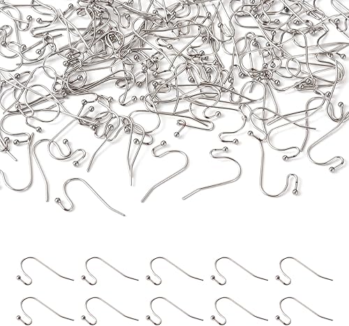 Pandahall - Ganchos para aretes gancho francés alambre de oreja de pez para hacer joyas Acero inoxidable