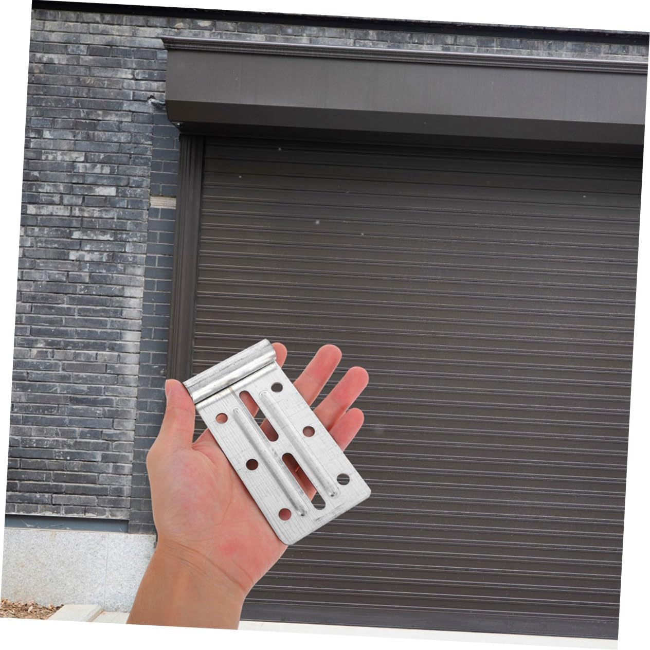 2pcs Heavy Duty Garage Door Bottom Metal Brackets for Enhanced Track Stability and Support Reinforcement Hinge Brackets for Installation