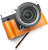 Vista 5 de Hecho a mano de cuero auténtico medio cámara caso bolsa cubierta para FUJIFILM X-T200 color negro