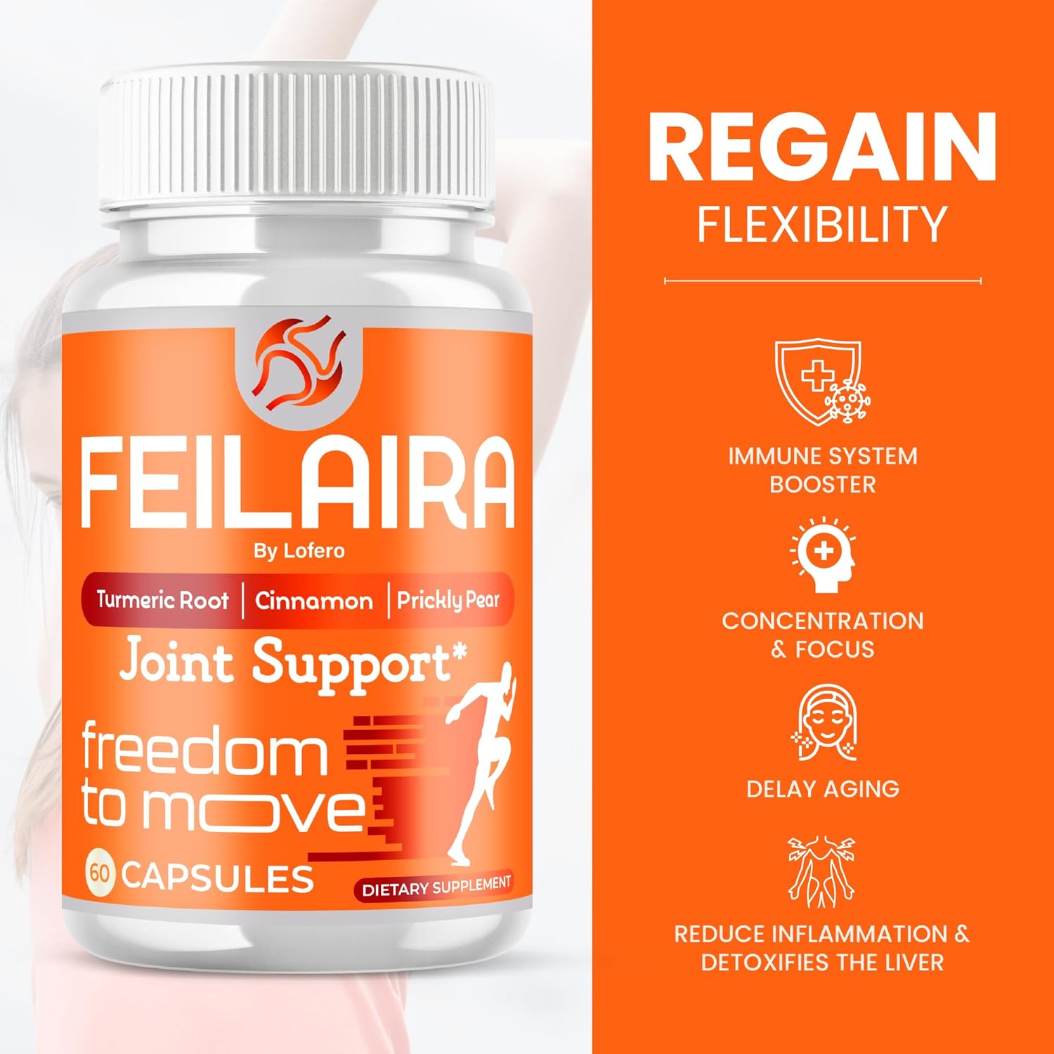 Feilaira Capsules, Premium Wellness Formula with Advanced Maximum Strength, Joint Support Supplement Pills All-Natural Ingredients for Overall Health Vitaminas Capsulas Pastillas Reviews (60 capsules)