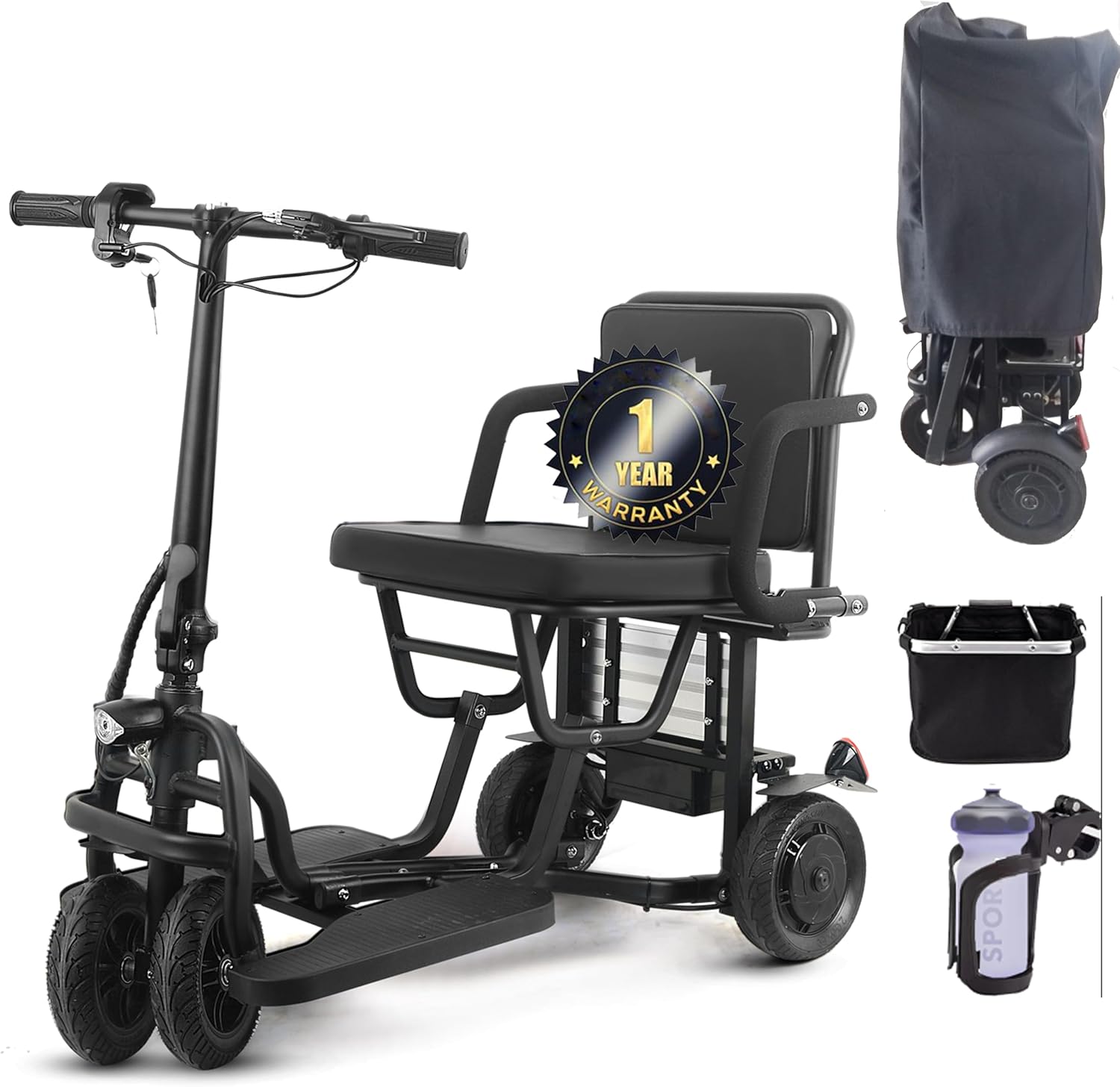 [2025 Upgrade] Mobility Scooters for Adults, 20 Miles Range Ultra Lightweight Folding Scooter,Anti-Theft Battery, Dual Front Wheels, 9.3 mph Lightweight Folding Scooters,Scooters for Seniors