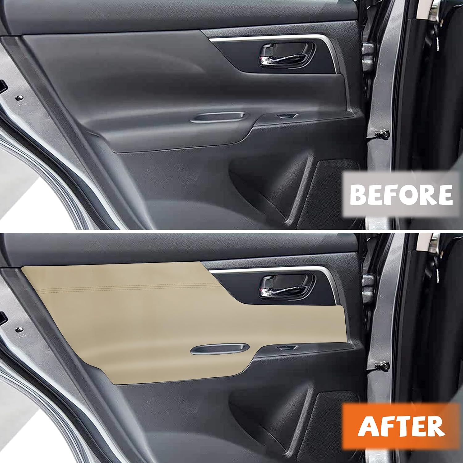 RUIANTE 4pcs Door Panel Armrest Inserts Cover Leather Trim Replacement Compatible for Altima 5th Gen 2013-2018 Accessories (Beige)