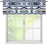 Vista 10 de ZFRXIGN Cortina de cenefa de cocina de caballo occidental para ventanas pequeñas, bolsillo azteca tribal cortinas opacas cortas para sala de estar