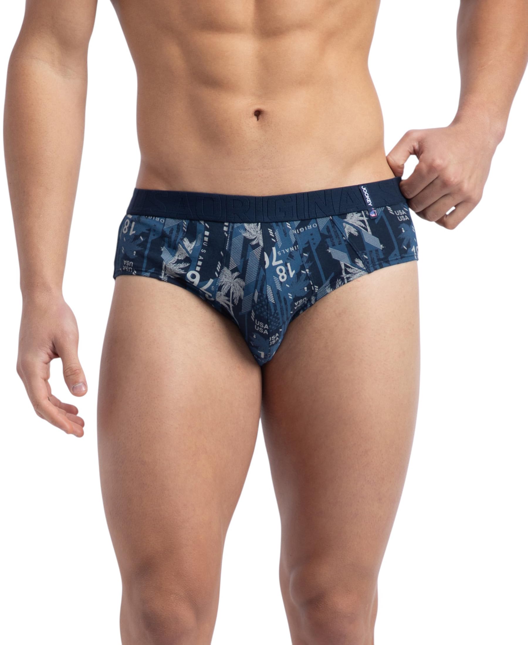 US52 Men Super Combed Cotton Printed Brief with Ultrasoft Waistband_Navy_XXL-image-26