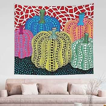 Amazon.co.jp: 草間彌生 かぼちゃ (8) タペストリー、漫画，写真