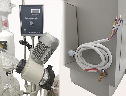 Miniatura 5 de INTSUPERMAI Evaporadores rotativos de laboratorio de 10L, 110V, elevación manual, pantalla digital, cristalería GG3.3, baño de aguaaceite de