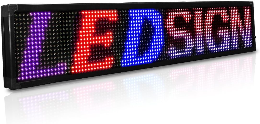 LED Signs 53" X 15" Tri-Color Bright Digital Programmable Scrolling Message Display/Business Tools