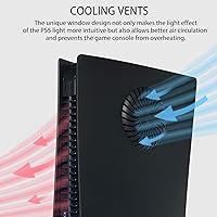 Vista 3 de DOBEWINGDELOU - Placa frontal con tira de luz RGB para PS5 Edición digital DOBEWINGDELOU más de 400 efectos de luz LED, cubierta de consola