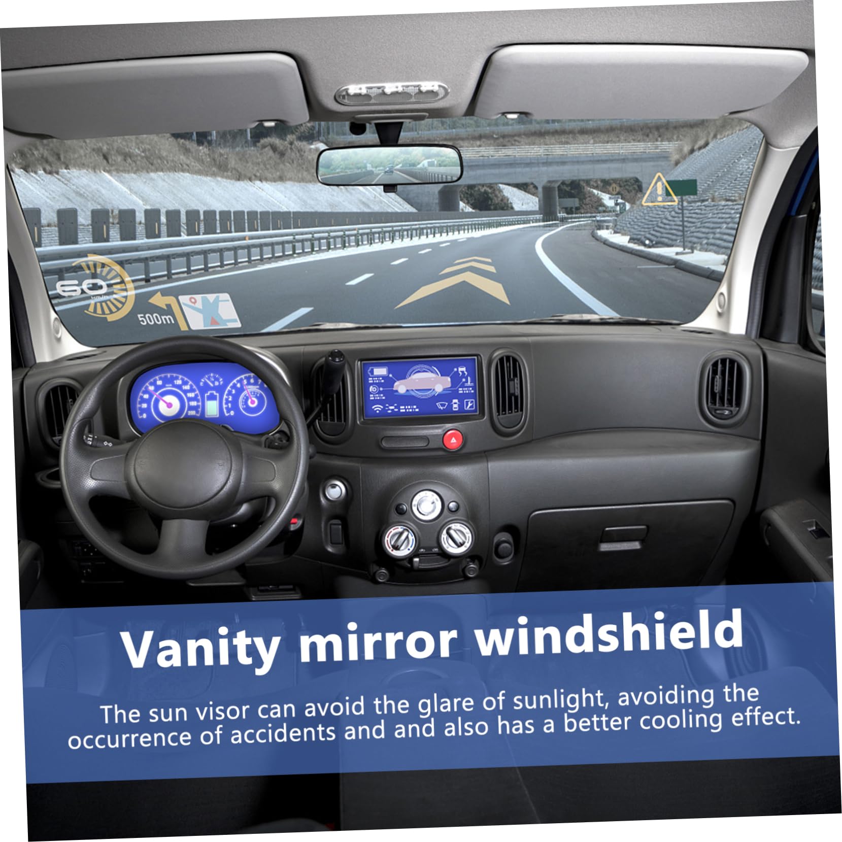 Amosfun specchietto di cortesia con visiera parasole ombrelloni per auto aletta parasole lato guida auto automatico lato sinistro visiera laterale AbS Grey