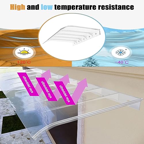 Miniatura 4 de Toldo de protección UV contra la lluvia y la nieve, toldo para puerta, toldo para patio al aire libre, pérgola, cubierta de policarbonato moderna,