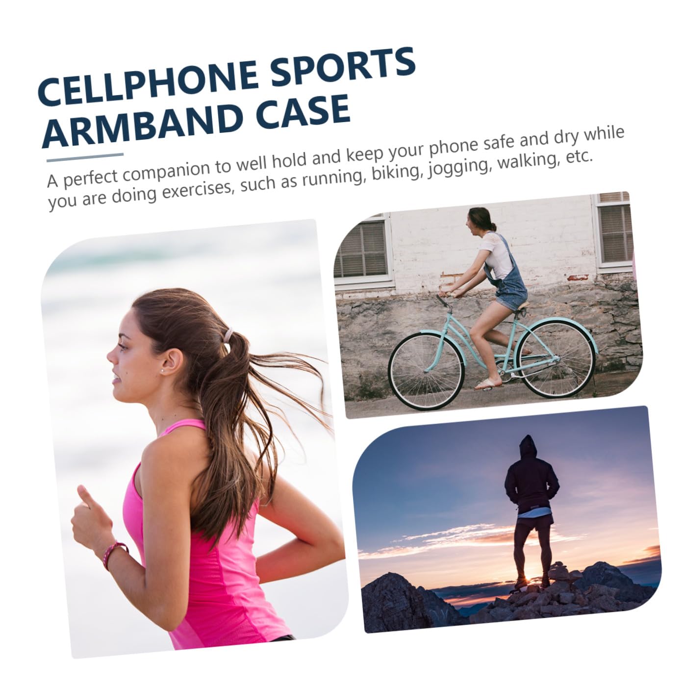 Uonlytech 3pezzi Borsa Porta Smartphone Da Braccio Leggera e Traspirante Per Running Accessorio Pratico Per Esercizi All Aperto Compatibile Con Tutti Cellulari