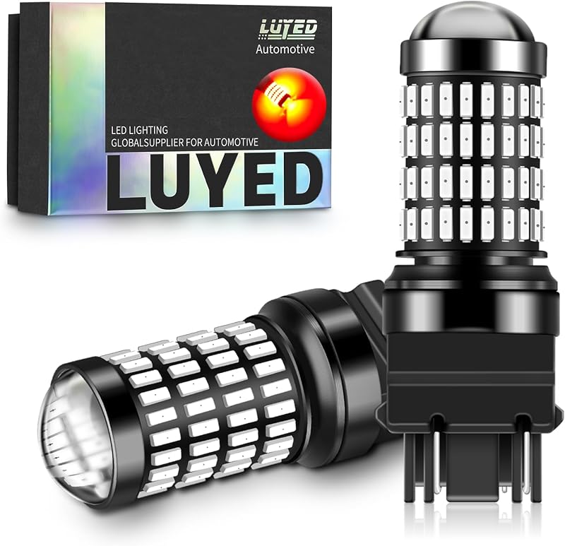 Lâmpadas LED vermelhas para luz de freio 3157 LUYED 12 W 3400 lm – Kit com 2 unidades