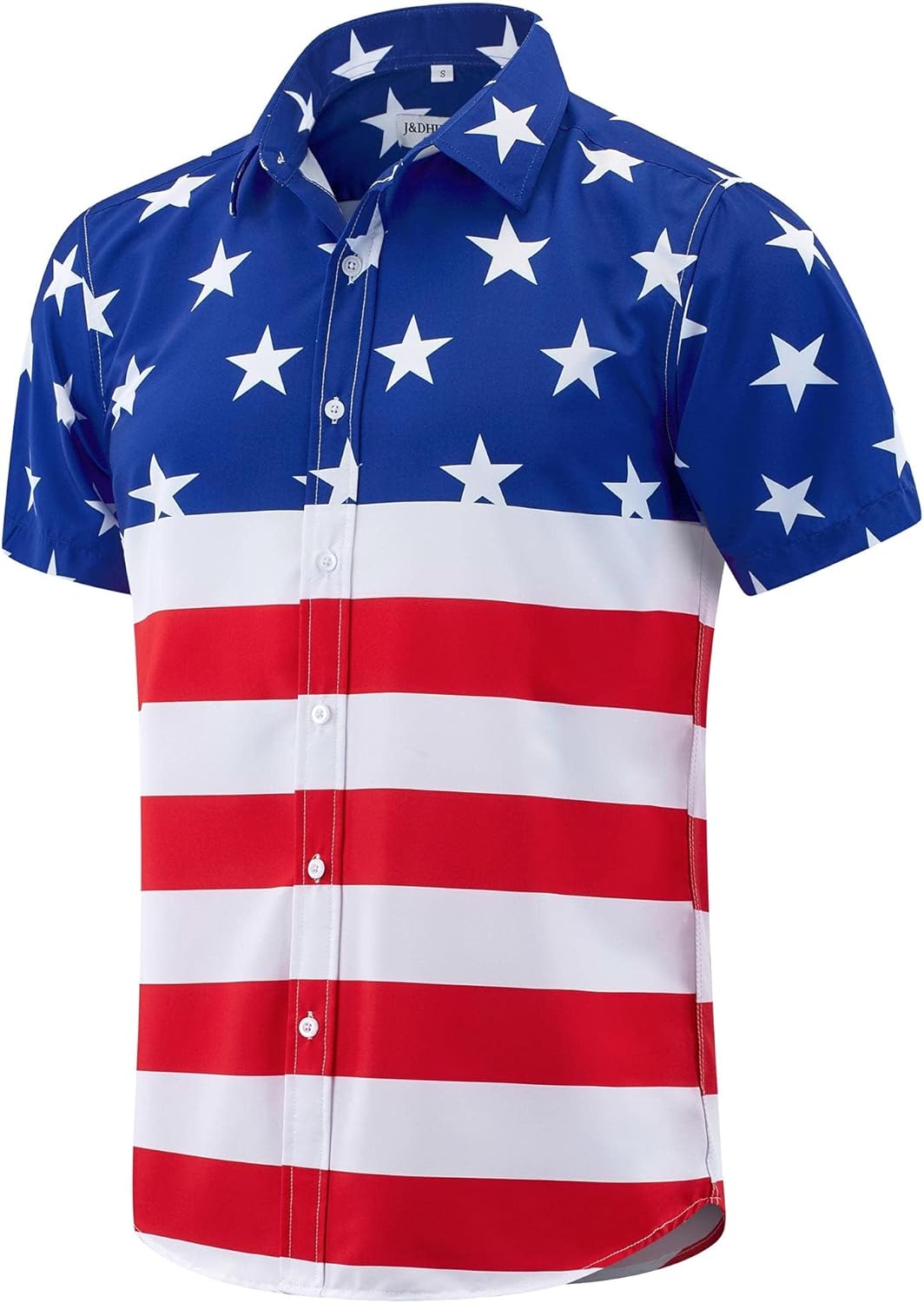 J&DHUASHA Men's Hawaiian Shirts Casual Button Down Short Sleeve Beach Tropical Aloha Shirt