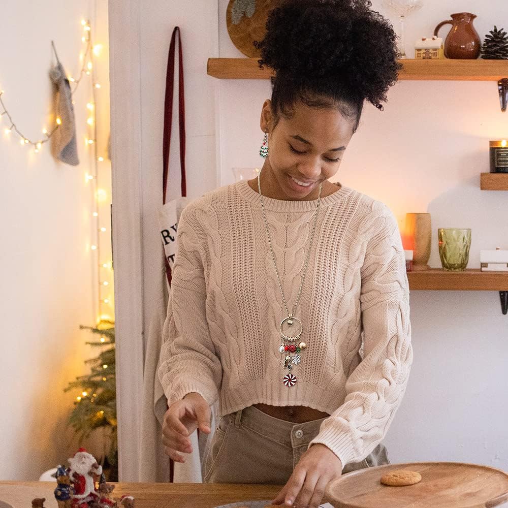 Madison Tyler Christmas Charm Jewelry Set for Women | Statement Christmas Snowball Snowman Snowflake | Bells Necklace | Dangle Silver Snowflake Earrings | Xmas Holiday Necklaces Gifts for Girls - Image 2