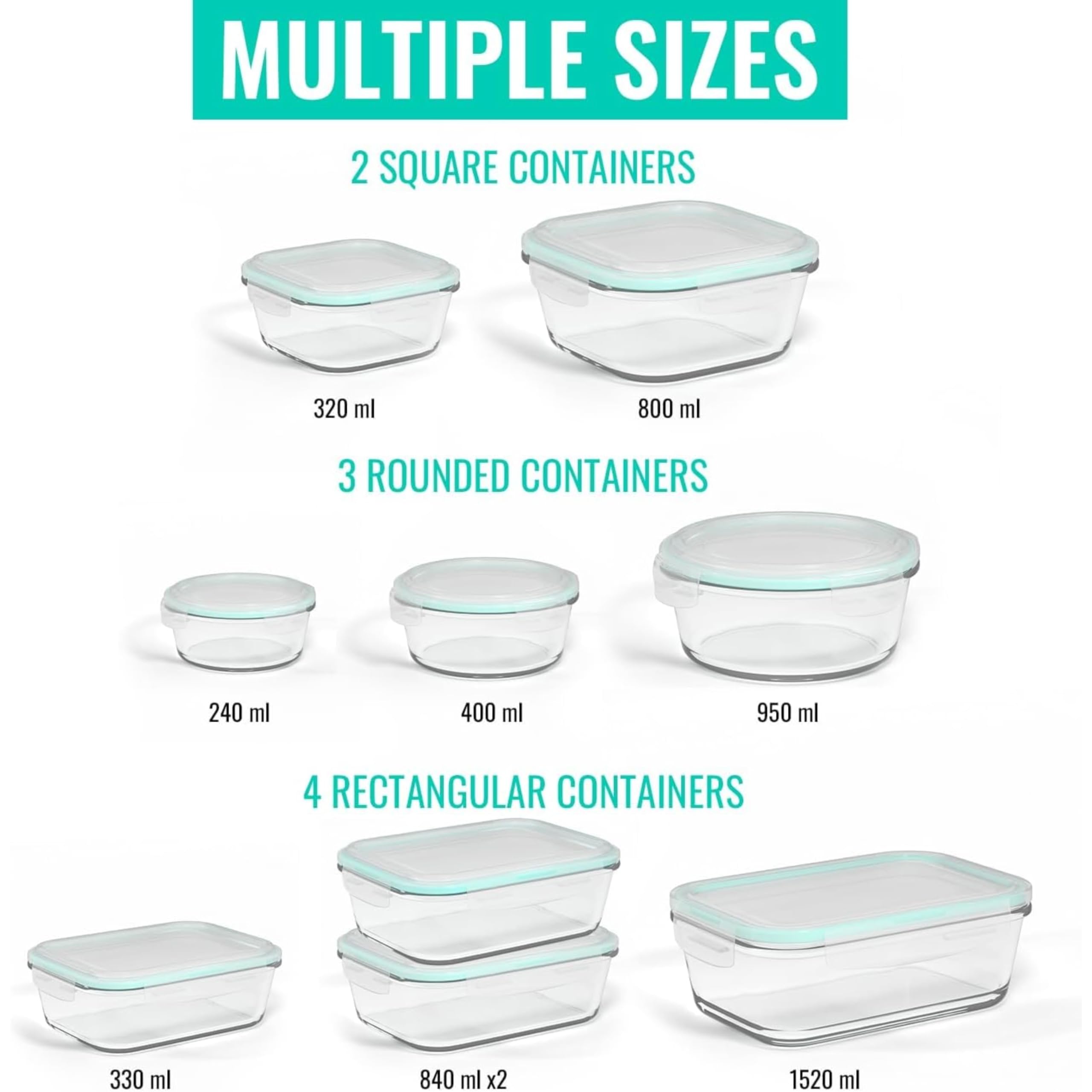 Otyma Lot De 2 Récipients Hermétiques En Verre Trempé