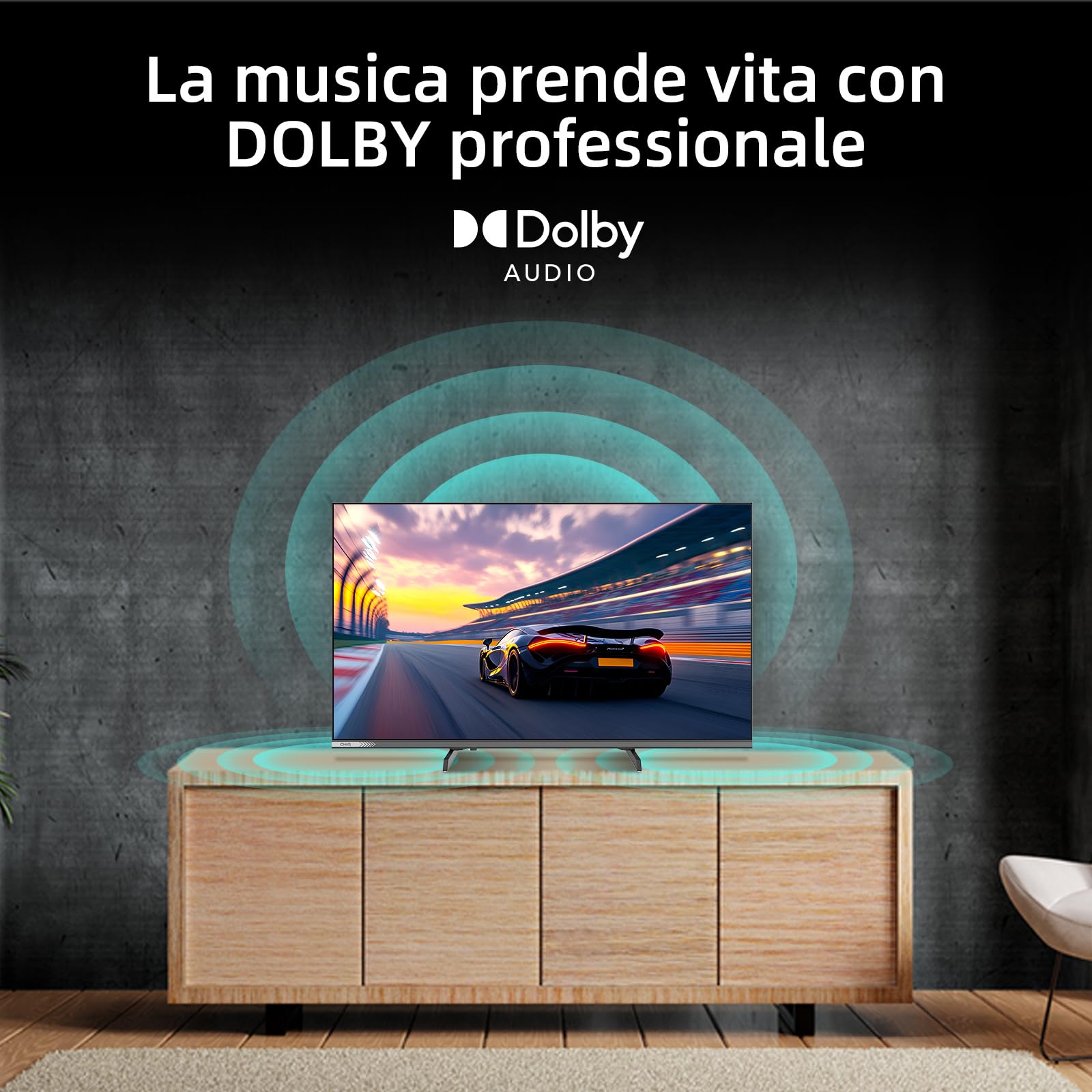 CHiQ 32QA10 32 Pollici QLED Full HD Smart TV HDR10, Dolby Audio, HEVC Main 10, Chromecast Integrato Triplo Tuner (DVB-C/T/T2/S/S2), Nuovo Modello