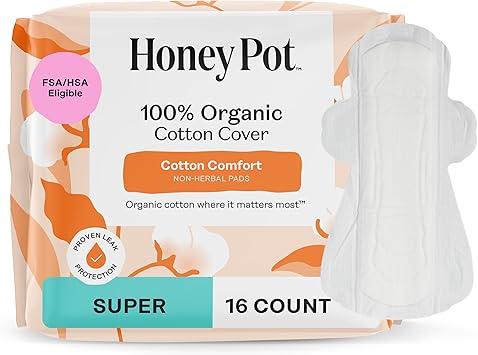 The Honey Pot Company - Pads for Women - Non-Herbal Super & Overnight Pads Bundle - Organic Cotton Cover, Ultra-Absorbent Pulp Core - Feminine Care
