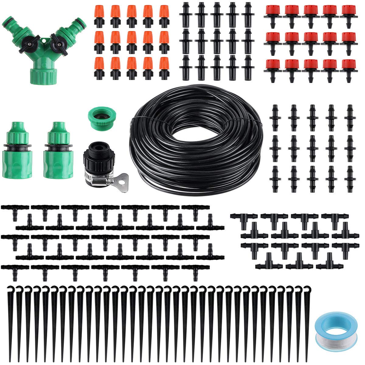 40 m Manuale Automatico FAI DA TE Micro Sistema di Irrigazione Gocciola Auto Manuale Timer Pianta irrigazione Giardino Tubo Tool Set