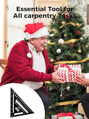 Miniatura 26 de Mecurate Rafter Square, triangular, carpintero cuadrado de aleación de aluminio fundido a presión para carpintería y carpintería