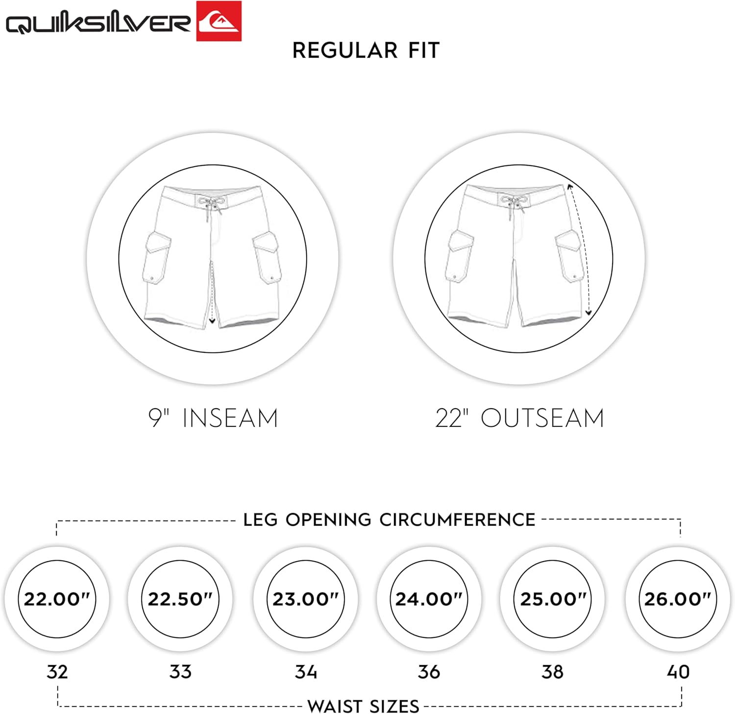 Quiksilver Mens Swimwear Regular Fit Fixed Waist UPF 50 Quick Dry 22 Inch Board Shorts - Image 7