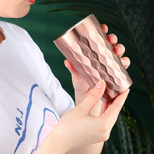 Miniatura 7 de Vaso de acero inoxidable, juego de 2 vasos de 12 onzas  11.8 fl oz, apilables de acero inoxidable, vasos aislados de acero inoxidable, vaso pequeño