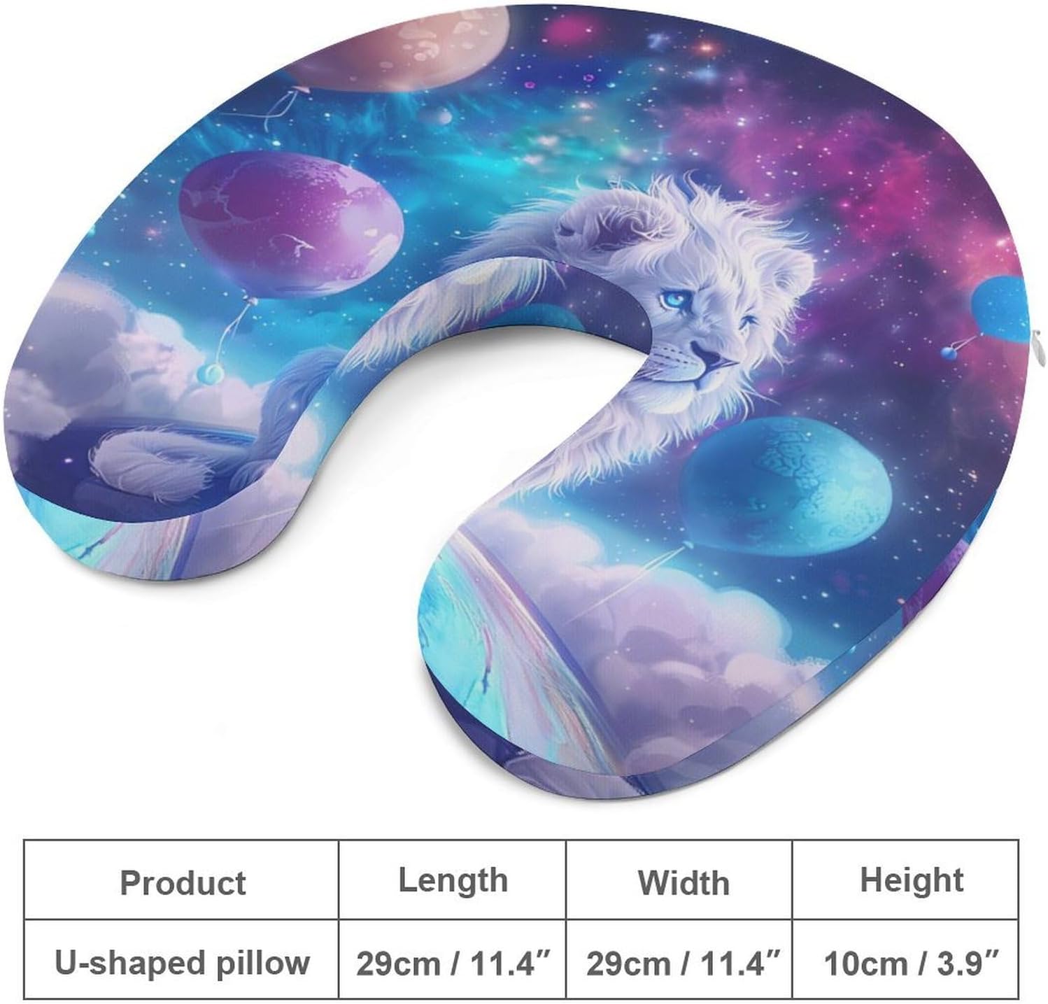 Outers-Spacees Liones Travel Pillow U Shape Neck Pillow Washable Pillowcase for Sleeping Chair