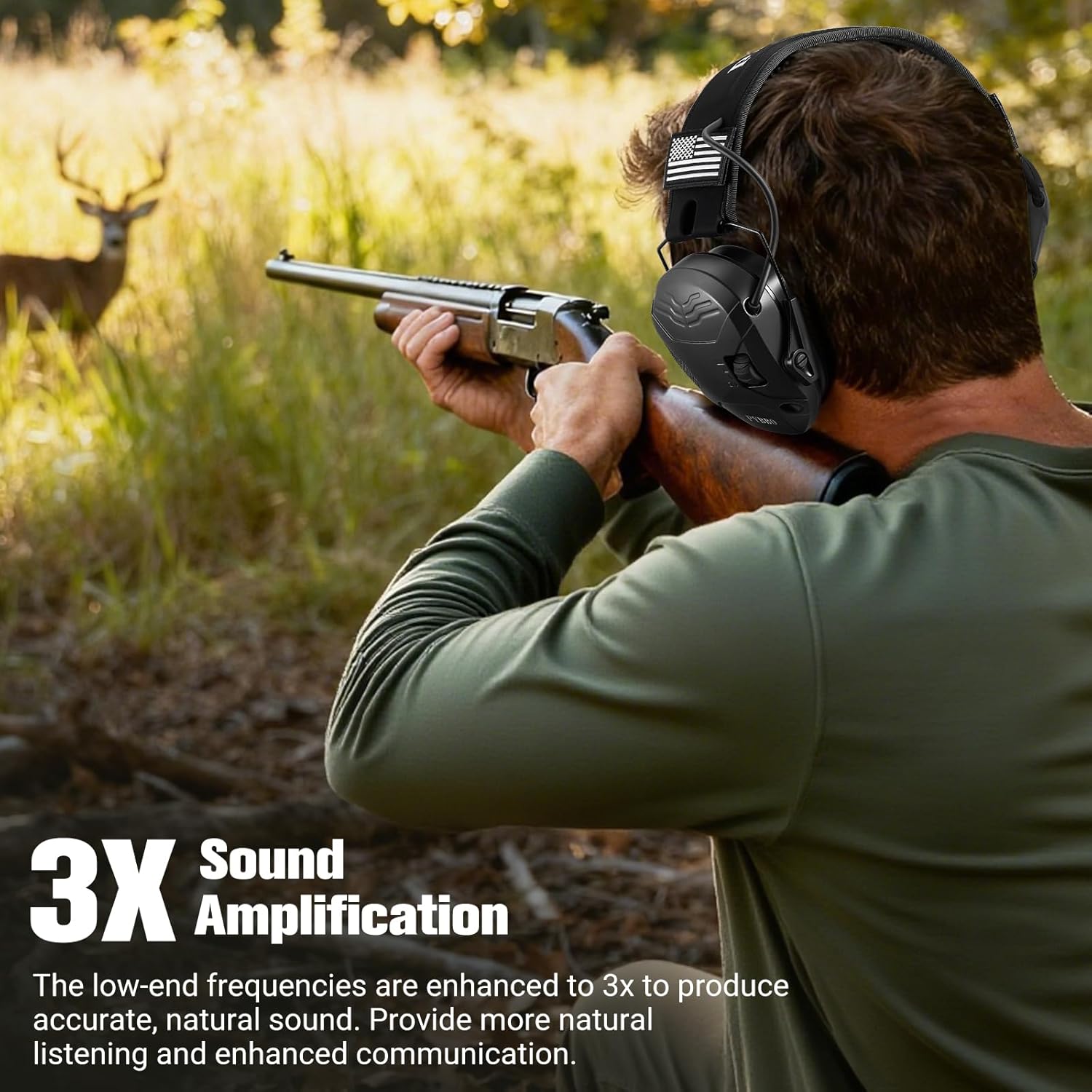 PYBBO Slim Shooting Ear Protection, Gel Ear Pads, NRR 23dB Active Noise Reduction & 3X Sound Amplification for Gun Range