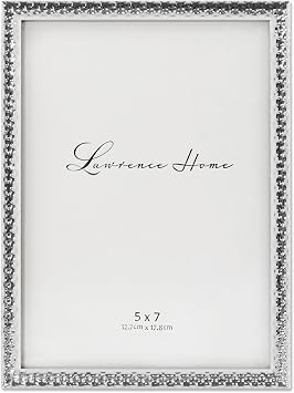 Lawrence Frames Metal Picture Frame with Hammer Effect, 5x7, Silver