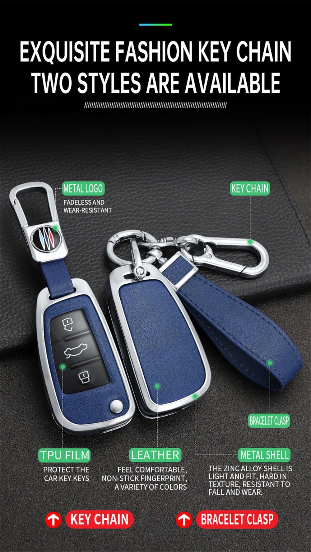 Custodia Portachiavi Auto In ABS E Silicone Per Audi A1 A3 A4 A5 A6 Q2 Q3 Q5 Q7 TT R8: Protettiva In Finto Carbonio Nero, Leggera E Resistente, Con Portachiavi