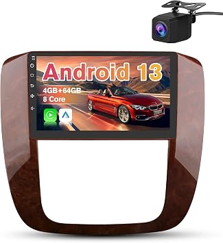 Android Car Radio for GMC Yukon/Chevrolet Tahoe Suburban 4GB+64GB | 9 inch Touchscreen, Carplay, Android Auto, Online Navigation, SWC, WiFi, Bluetooth, FM/AM/Radio, Travel, Home, Gifts