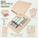 4-Piece Nail Cutter Kit Set, Stainless Steel Nail Clippers with Nail File, Large & Small Nail Cutter, Oblique Toenail Clipper, Portable Manicure Pedicure Grooming Set with Travel Case for Men & Women gallery image