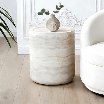 KEVINSPACE Side Table Modern End Table for Living Room Mid Century Round Coffee Table Circle End Table for Living Room Furniture Nightstand Nesting Table Apartment Bedroom, Office No Assembly 15.74