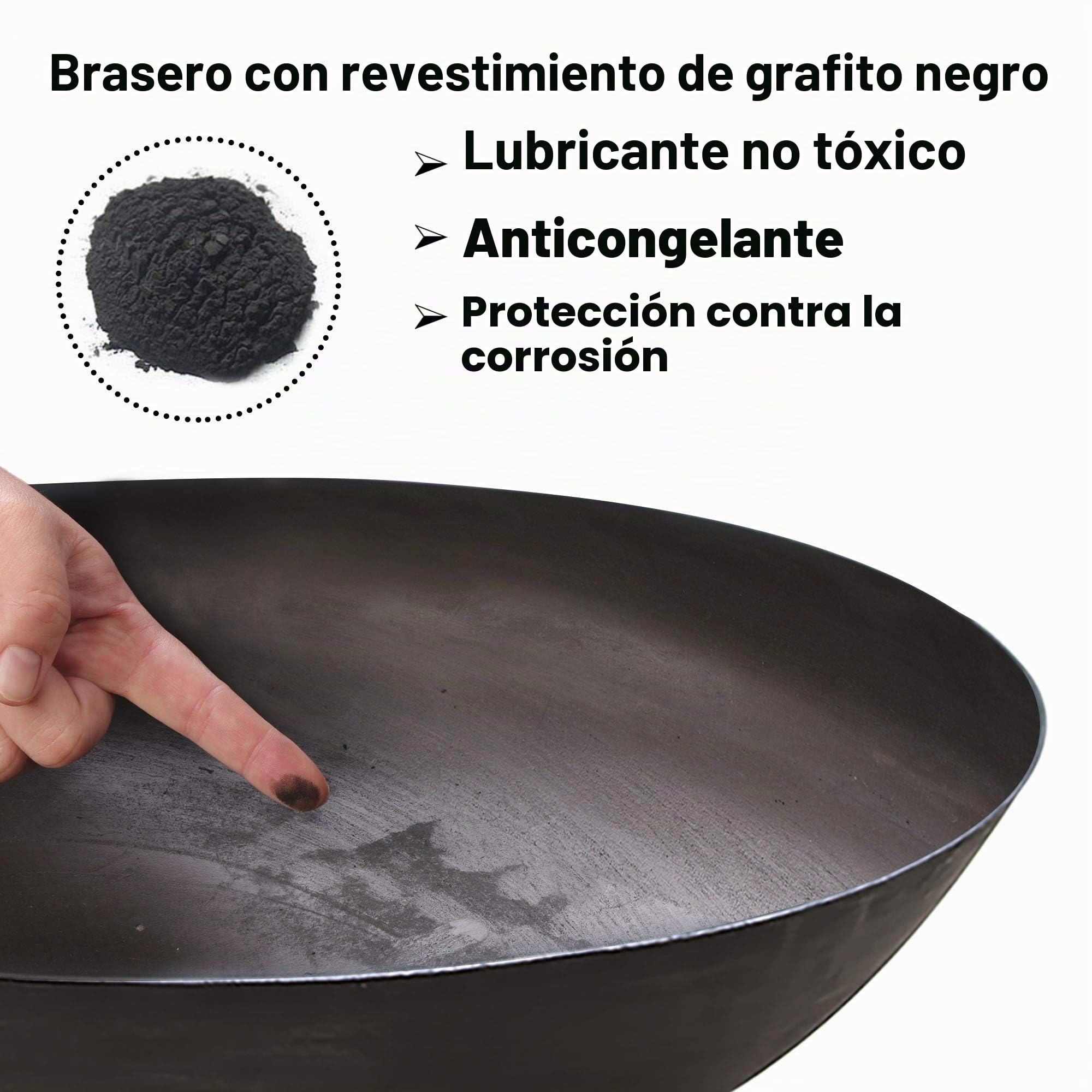 Köhko Cuenco de Fuego Marbela Aprox. 50x50x24 cm de Acero con 3 pies para Barbacoa, Fuego de jardín y Todas Las Noches maravillosas