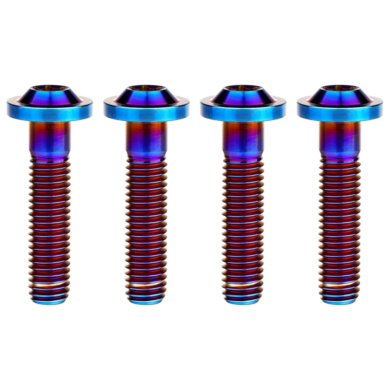 Titanium M8 10 15 20 25 30 35 40 50 60 70mm Torx Head Bolt Screw Pack of 4 (M8x15mm, Burnt Blue)