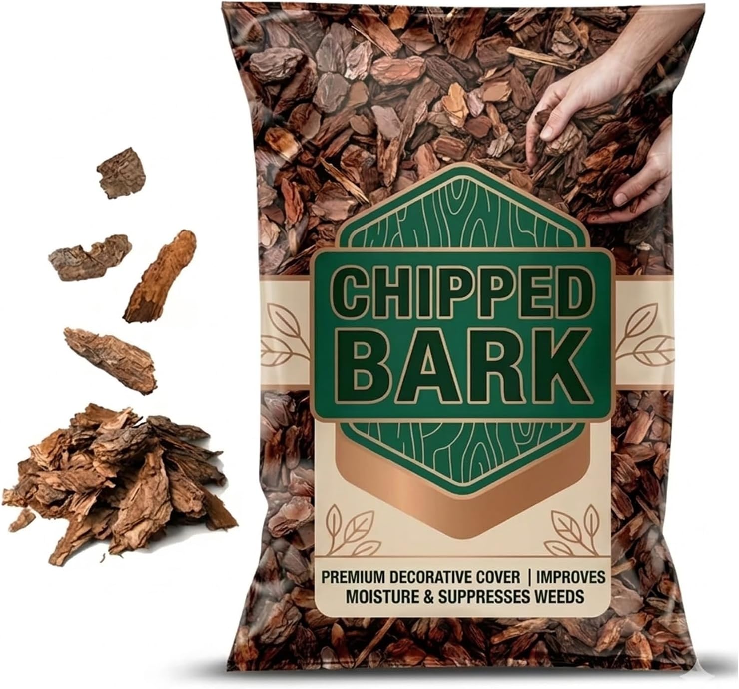 50 Litre Multi-Functional Decorative Wood Chipped Bark For Gardens, Borders, Paths & Landscaping (1 Bag (50 Litre))