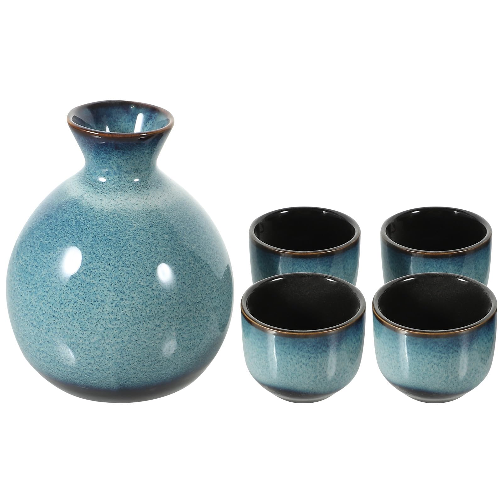 UKCOCO Services et Carafes à Saké en Céramique Tasse à Saké de Style Japonais, Surface Opacifiée et Toucher Doux, pour Hôtels et Restaurants Couleur Aléatoire