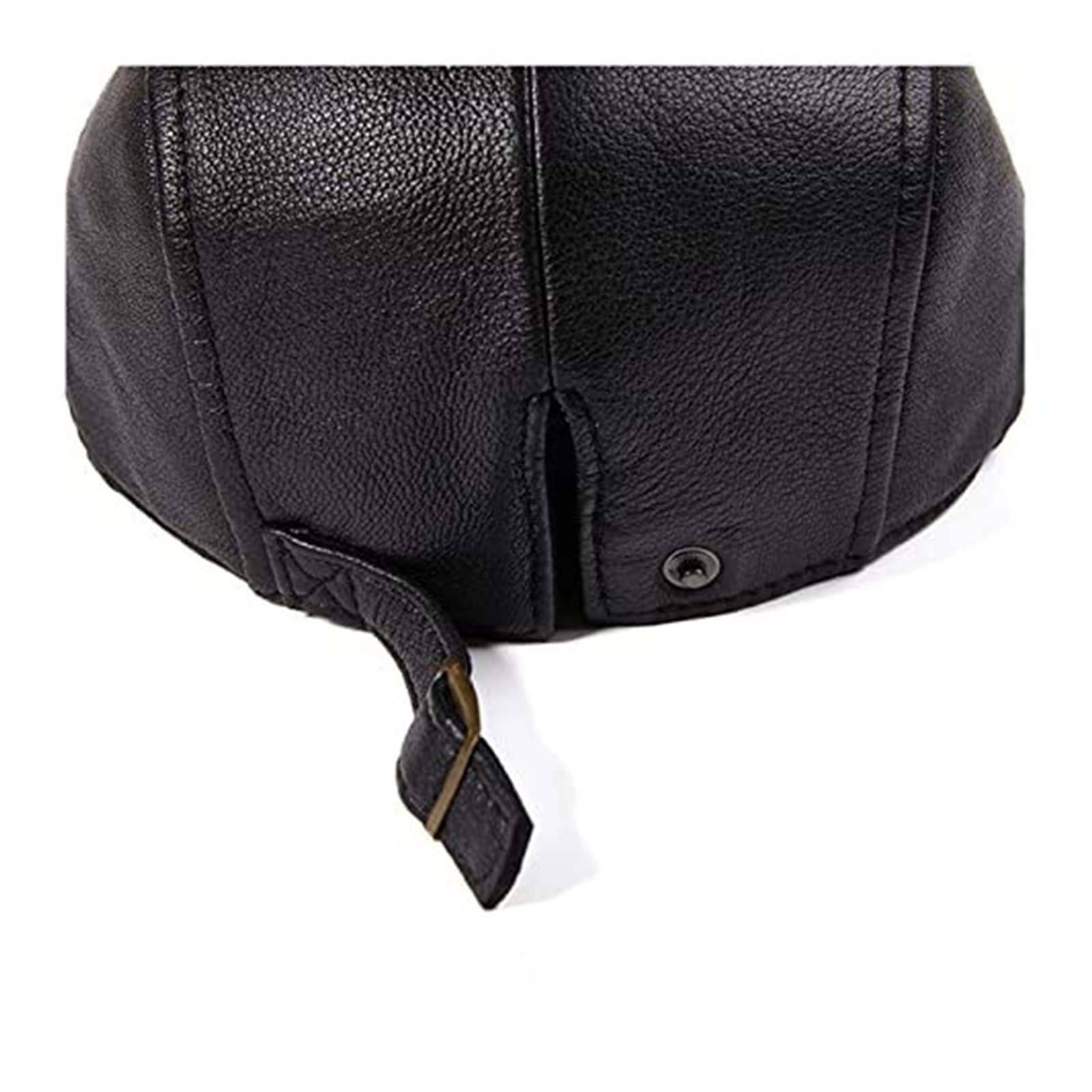 Men's Real Leather Winter Flat Cap Adjustable Newsboy Hat - Black/Brown (56-58cm)(56-58cm; Brown)